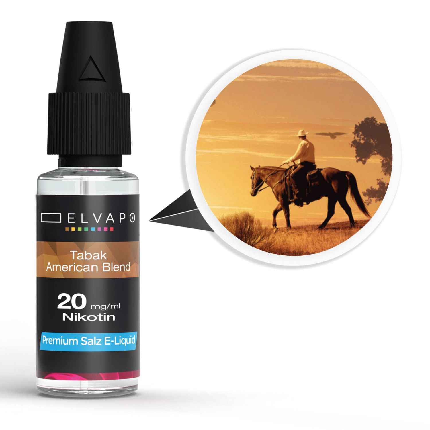 Elvapo_Liquid_Tabak_American_Blend_20mg_1500 Elvapo Premium Nikotinsalz E-Liquid - Tabak - American Blend 20mg