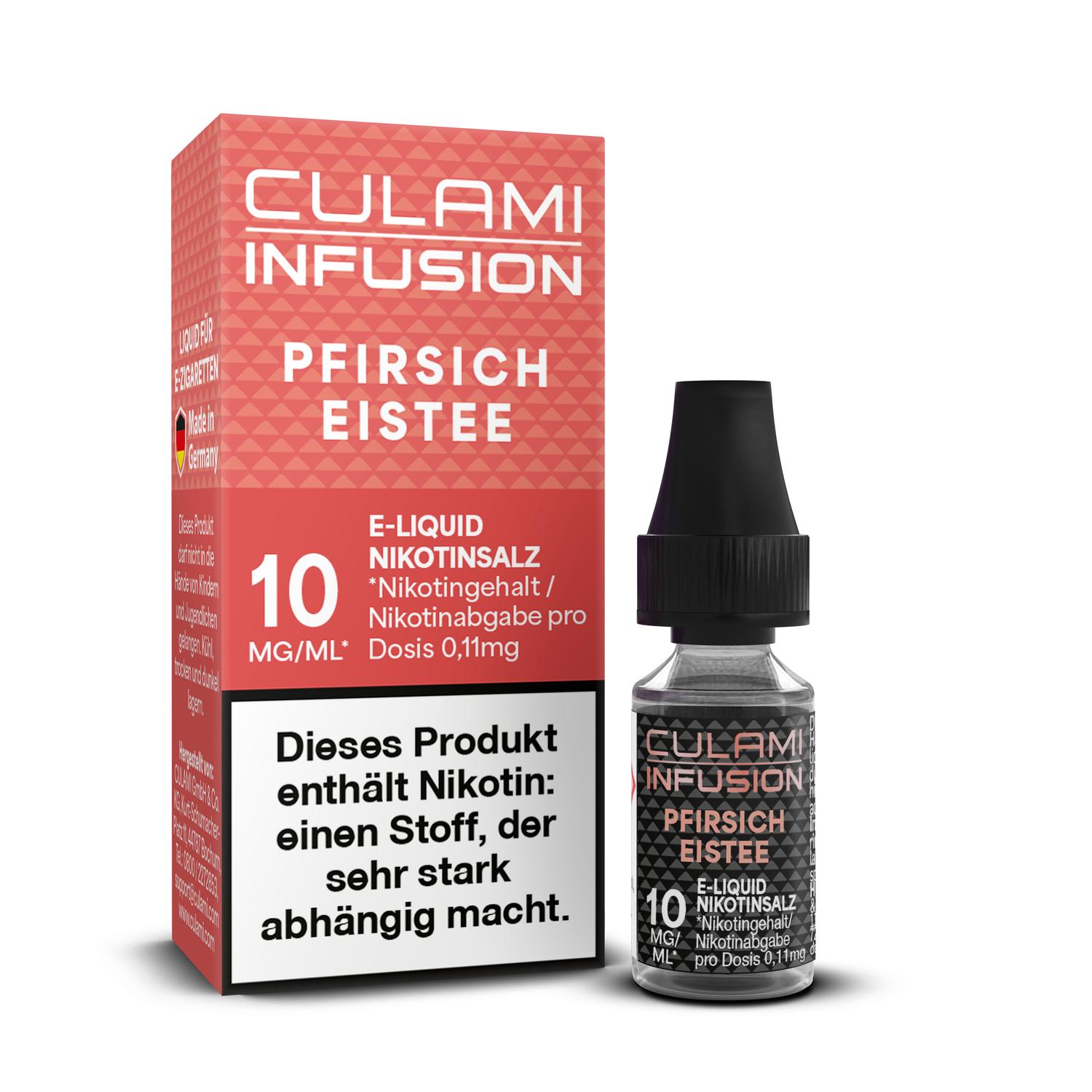 10ml Culami Infusion E-Liquid Pfirsich Eistee 10mg Nikotinsalz 10ml Culami Infusion E-Liquid Pfirsich Eistee 10mg Nikotinsalz