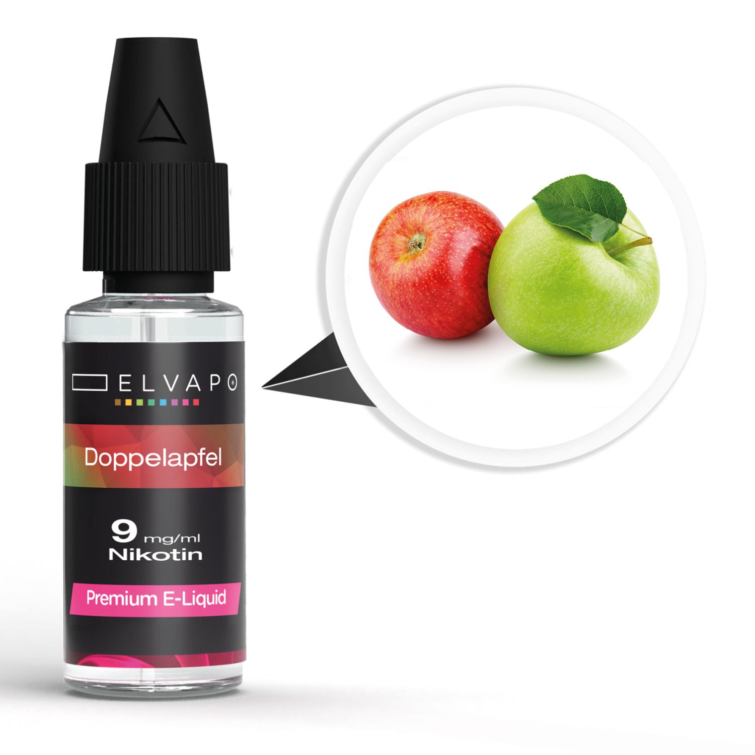 Elvapo_Liquid_Doppelapfel_9mg_1500 Elvapo Premium E-Liquid - Doppelapfel 9 mg