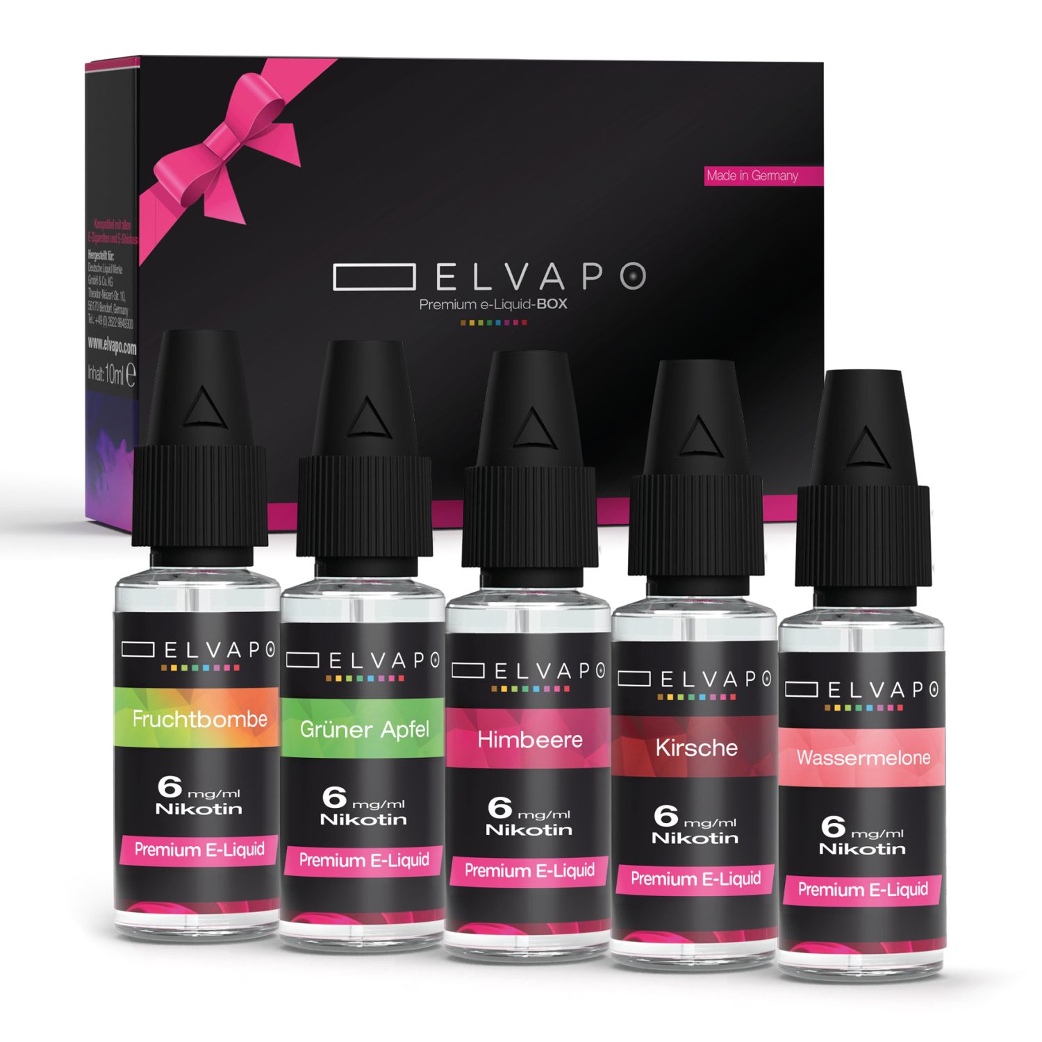 5er_Fruchtexplosion_6mg_1500 5 x 10ml Premium e-Liquid-BOX - Fruchtexplosion - Liquid Probierset 6mg