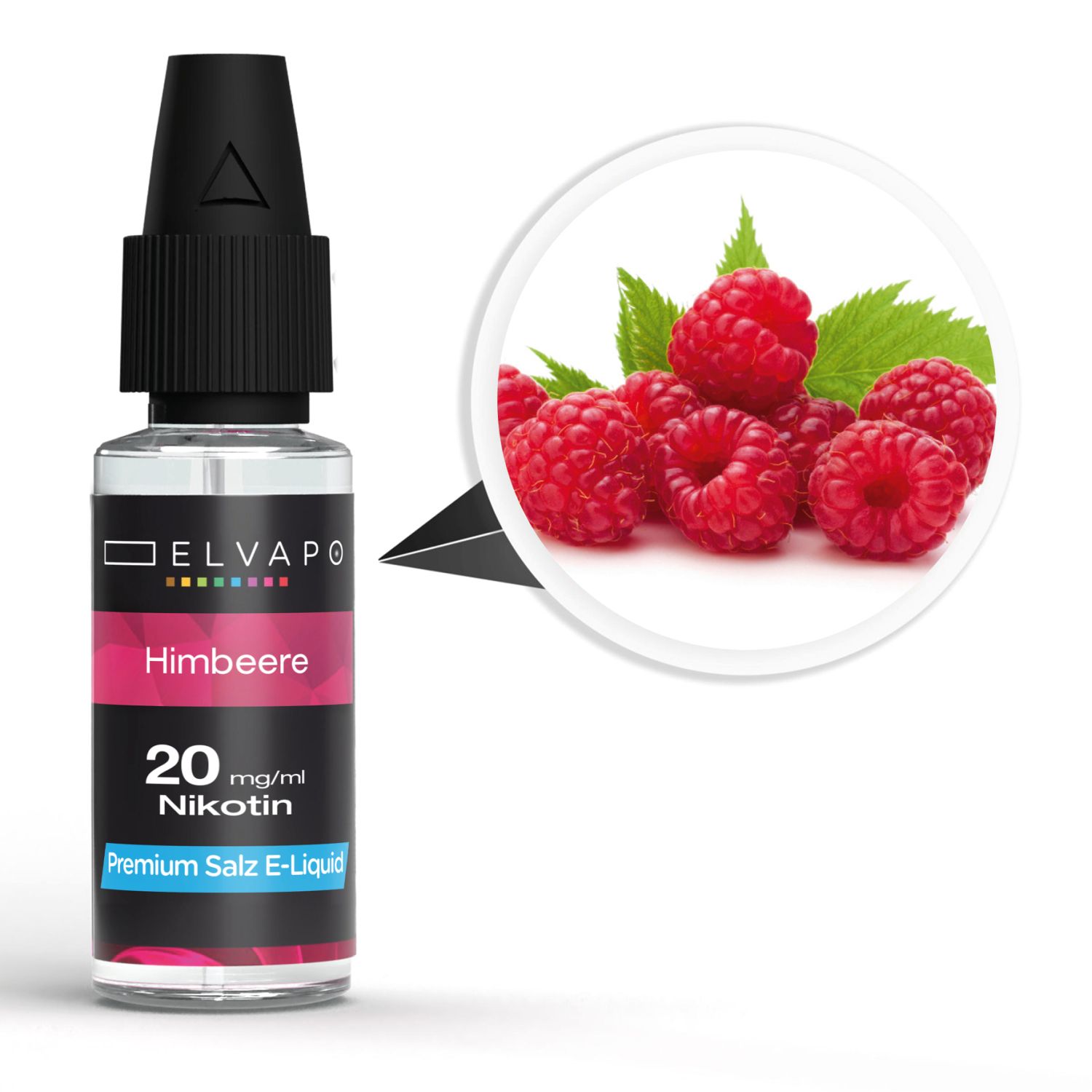 Elvapo_Liquid_Himbeere_20mg_1500 Elvapo Premium Nikotinsalz E-Liquid - Himbeere 20mg