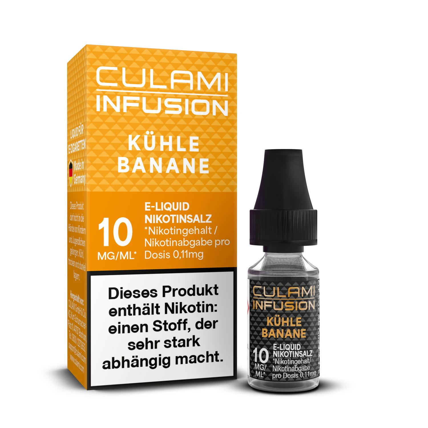 10ml Culami Infusion E-Liquid Kühle Banane 10mg Nikotinsalz 10ml Culami Infusion E-Liquid Kühle Banane 10mg Nikotinsalz