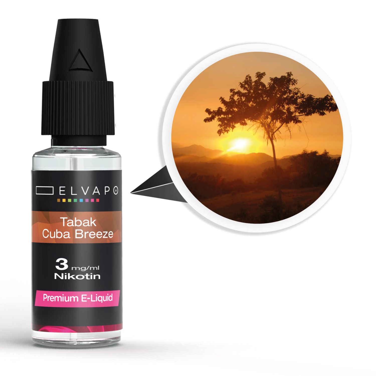 Elvapo_Liquid_Tabak_Cuba_Breeze_3mg_1500 Elvapo Premium E-Liquid - Tabak - Cuba Breeze 3mg