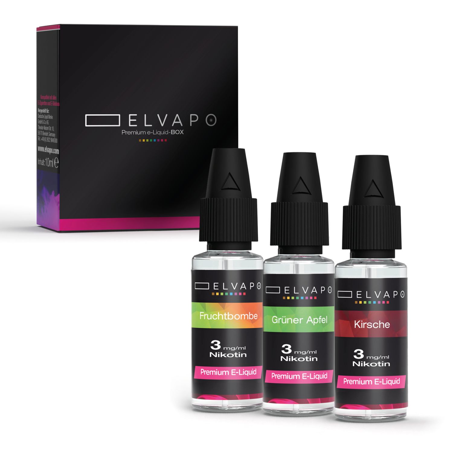 3 x 10ml Premium e-Liquid-BOX - Fruchtmix - Liquid Probierset 3mg 3 x 10ml Premium e-Liquid-BOX - Fruchtmix - Liquid Probierset 3mg