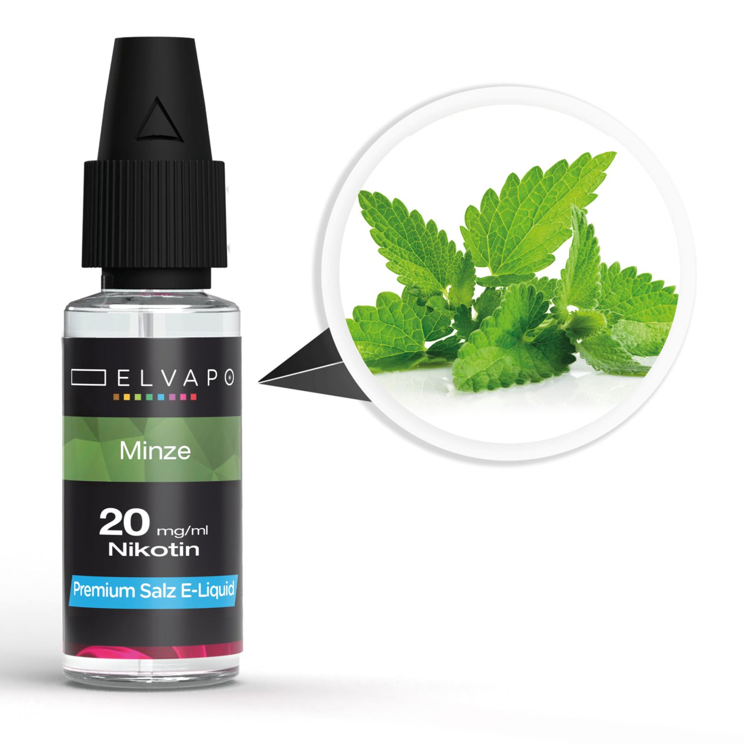 Elvapo_Liquid_Minze_20mg_1500 Elvapo Premium Nikotinsalz E-Liquid - Minze 20mg