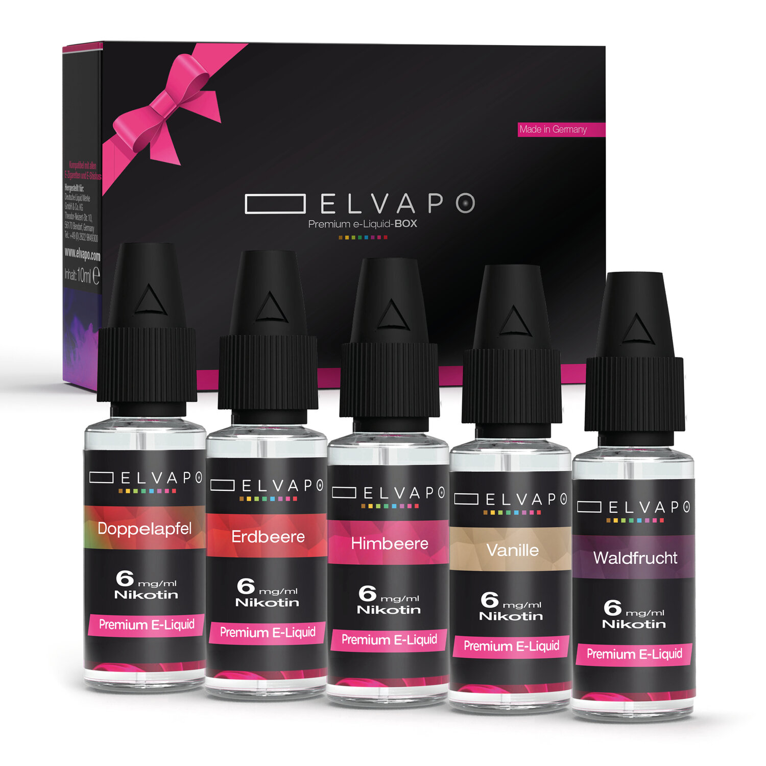 5 x 10ml Premium e-Liquid-BOX - Große Versuchung - Liquid Probierset 6mg 5 x 10ml Premium e-Liquid-BOX - Große Versuchung - Liquid Probierset 6mg