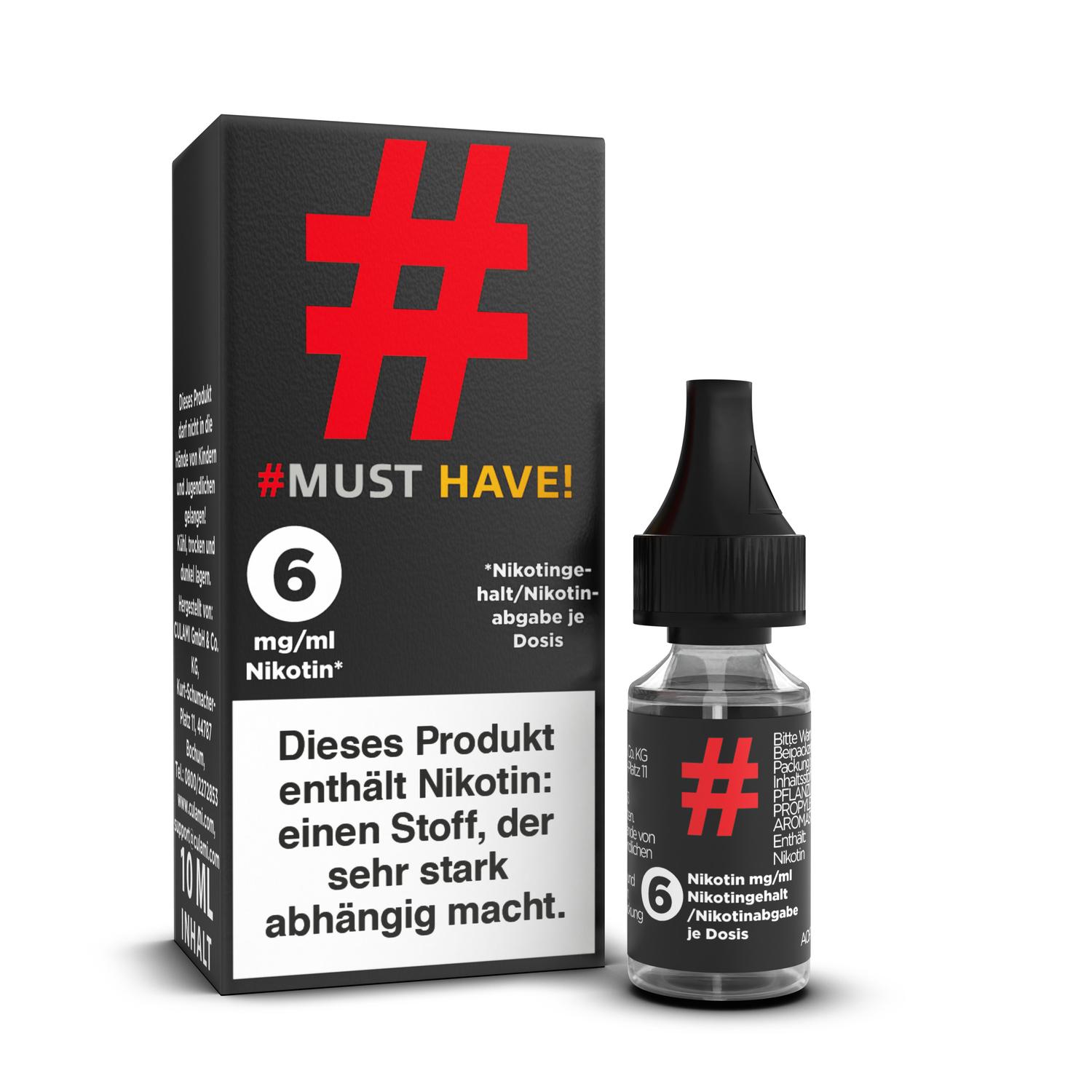 10ml Must Have E-Liquid - # -  6mg 10ml Must Have E-Liquid - # -  6mg