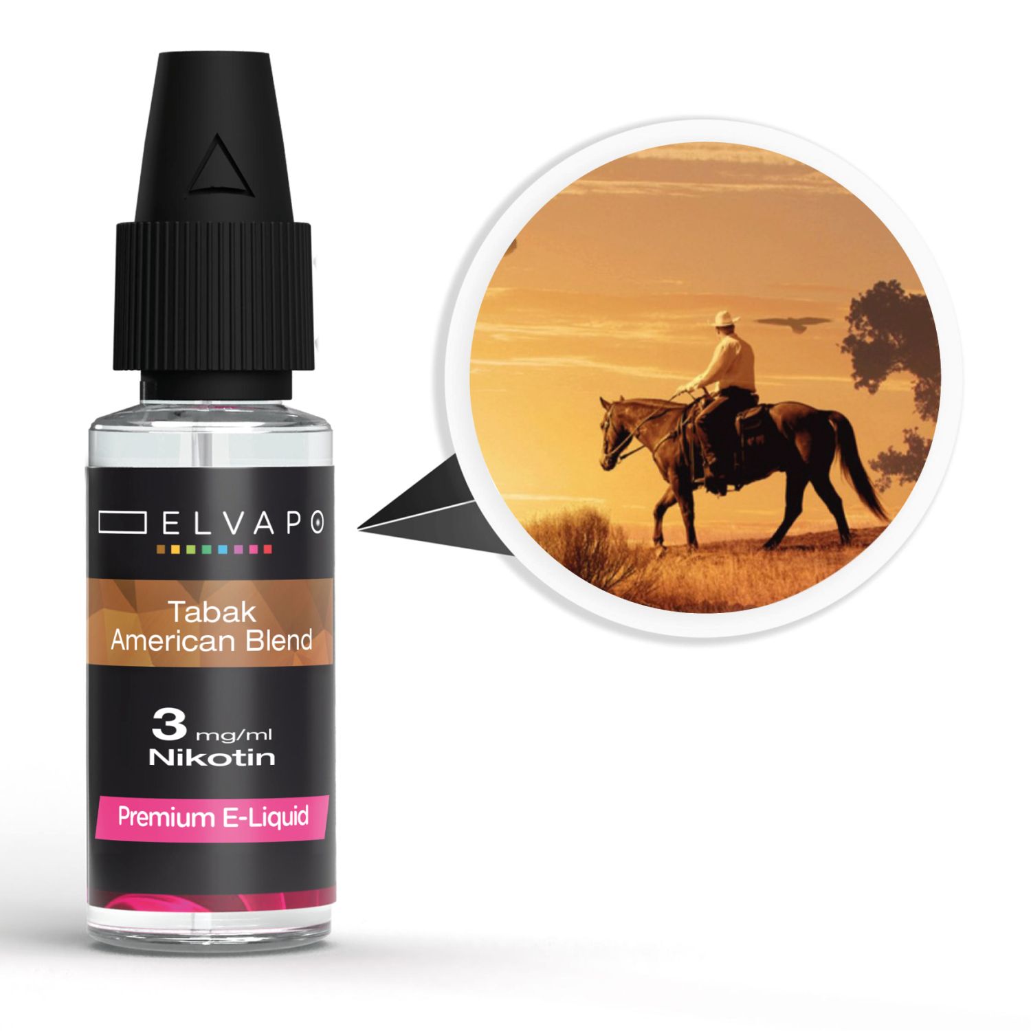 Elvapo_Liquid_Tabak_American_Blend_3mg_1500 Elvapo Premium E-Liquid - Tabak - American Blend 3mg