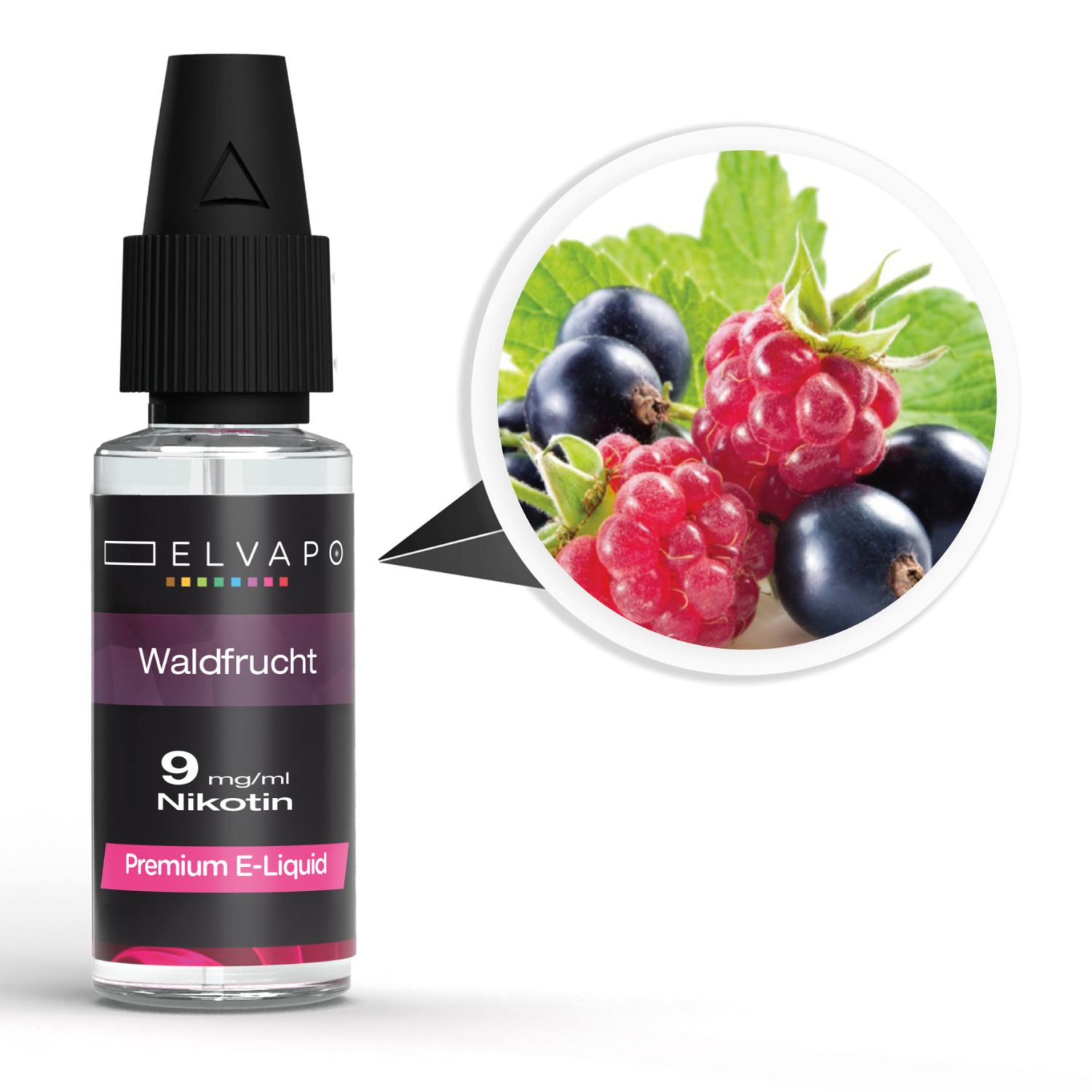 Elvapo_Liquid_Waldfrucht_9mg_1500 Elvapo Premium E-Liquid - Waldfrucht 9mg