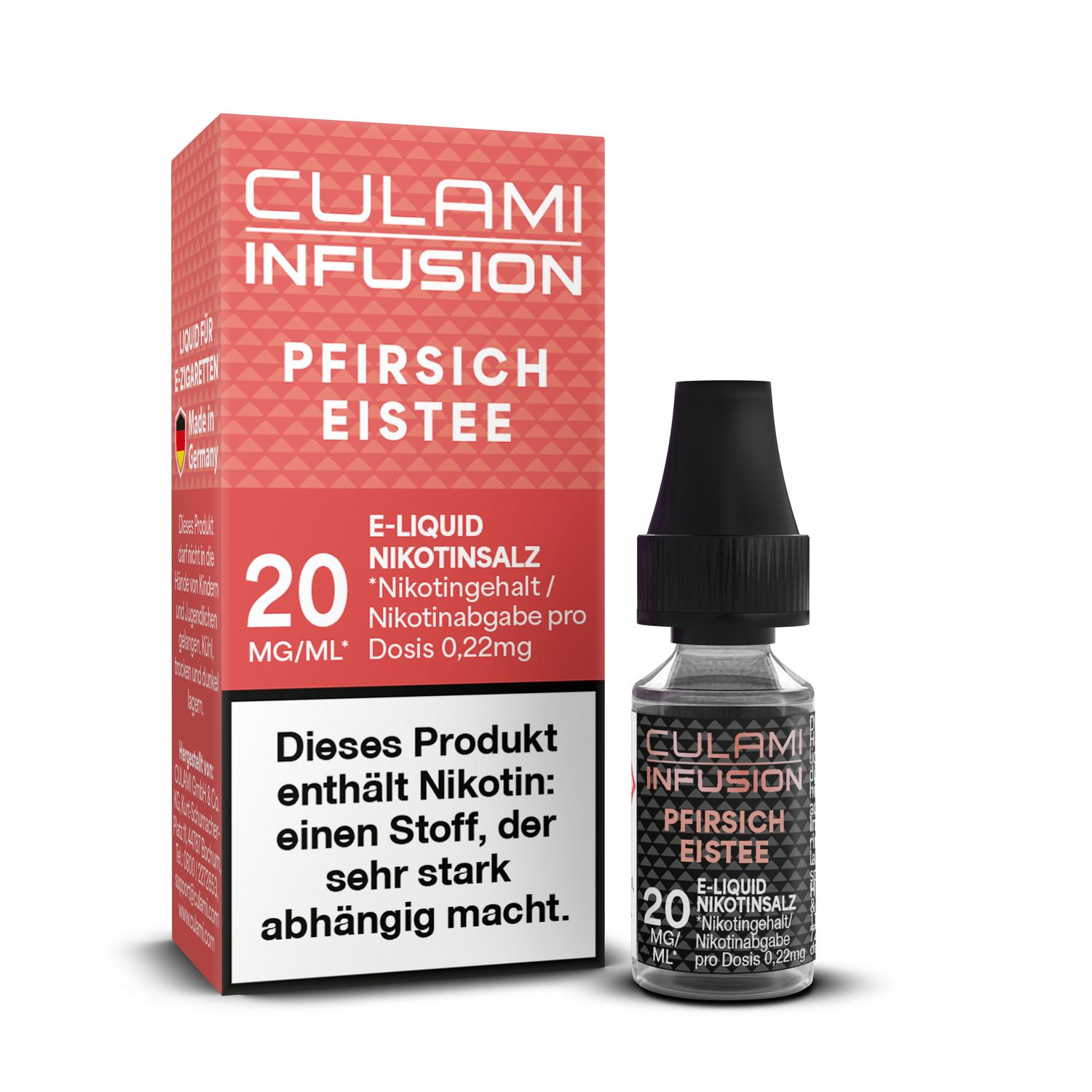 10ml Culami Infusion E-Liquid Pfirisch Eistee 20mg Nikotinsalz 10ml Culami Infusion E-Liquid Pfirisch Eistee 20mg Nikotinsalz