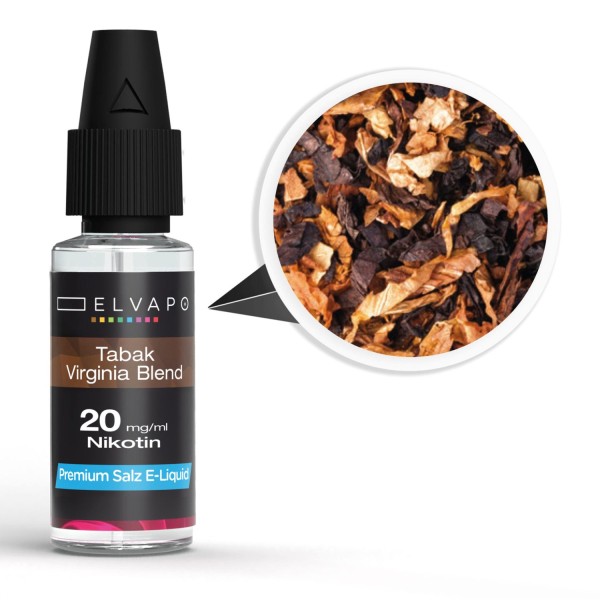 Elvapo Premium Nikotinsalz E-Liquid - Tabak - Virginia Blend 20mg