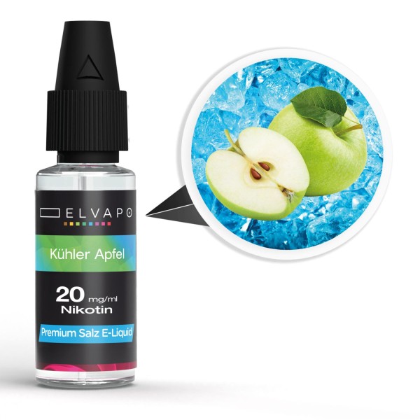 Elvapo Premium Nikotinsalz E-Liquid - Kühler Apfel 20mg